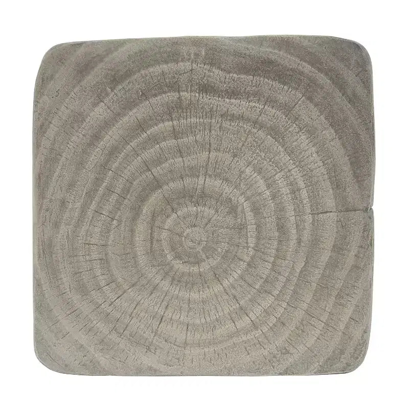 Table d'appoint d'extérieur en béton léger torsadée avec texture grain de bois