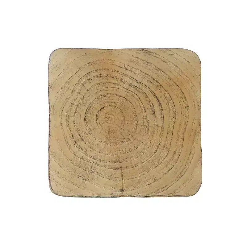 Table d'appoint d'extérieur en béton léger torsadée avec texture grain de bois