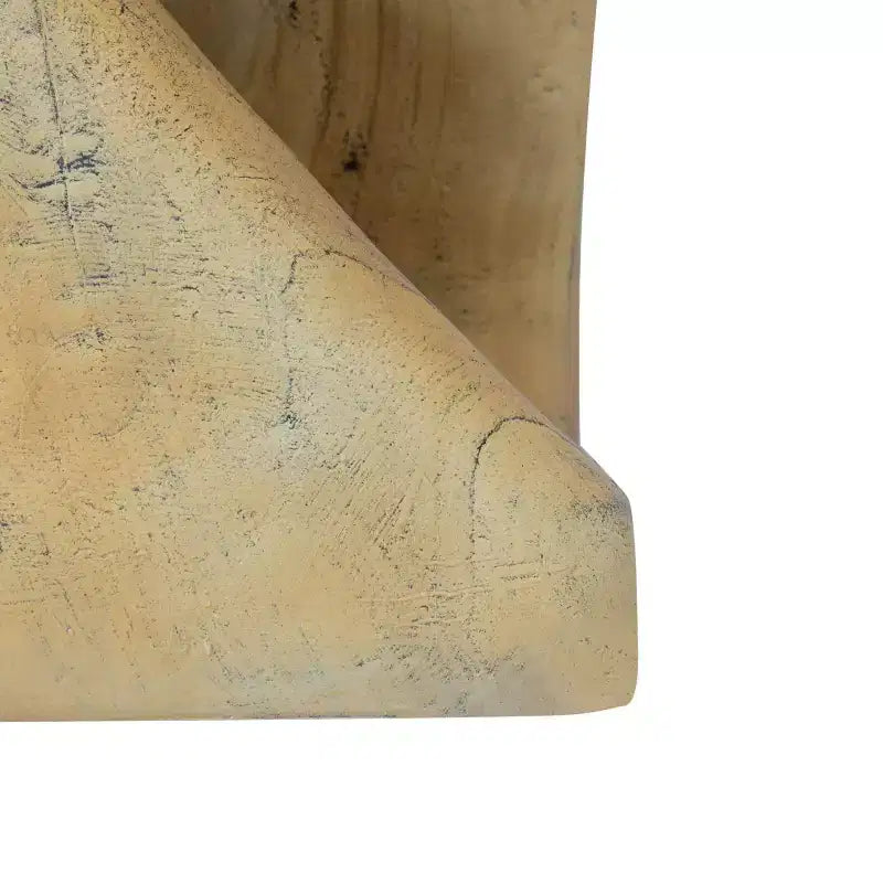 Table d'appoint d'extérieur en béton léger torsadée avec texture grain de bois