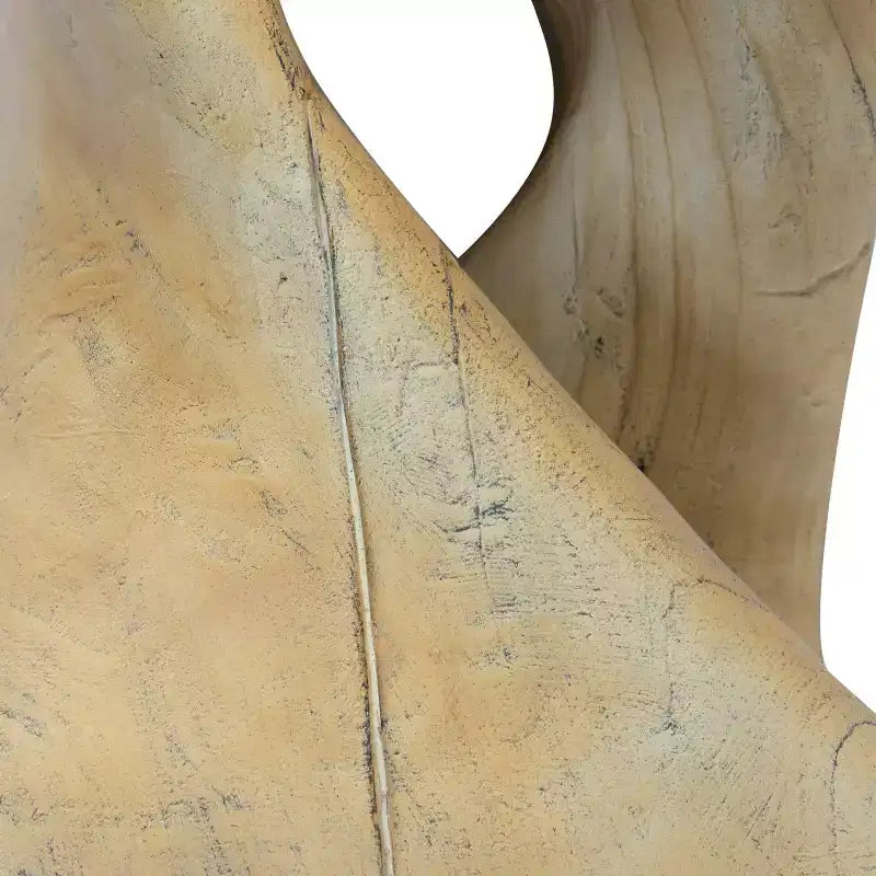Table d'appoint d'extérieur en béton léger torsadée avec texture grain de bois