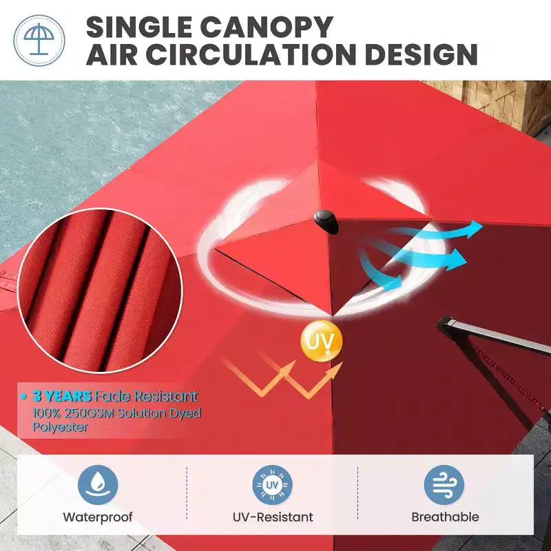Parasol déporté inclinable et orientable pour extérieur