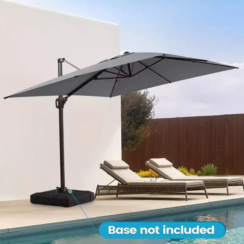 Parasol déporté inclinable et orientable pour extérieur