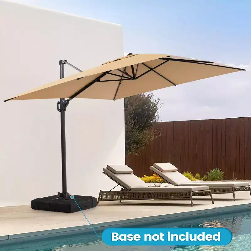 Parasol déporté inclinable et orientable pour extérieur
