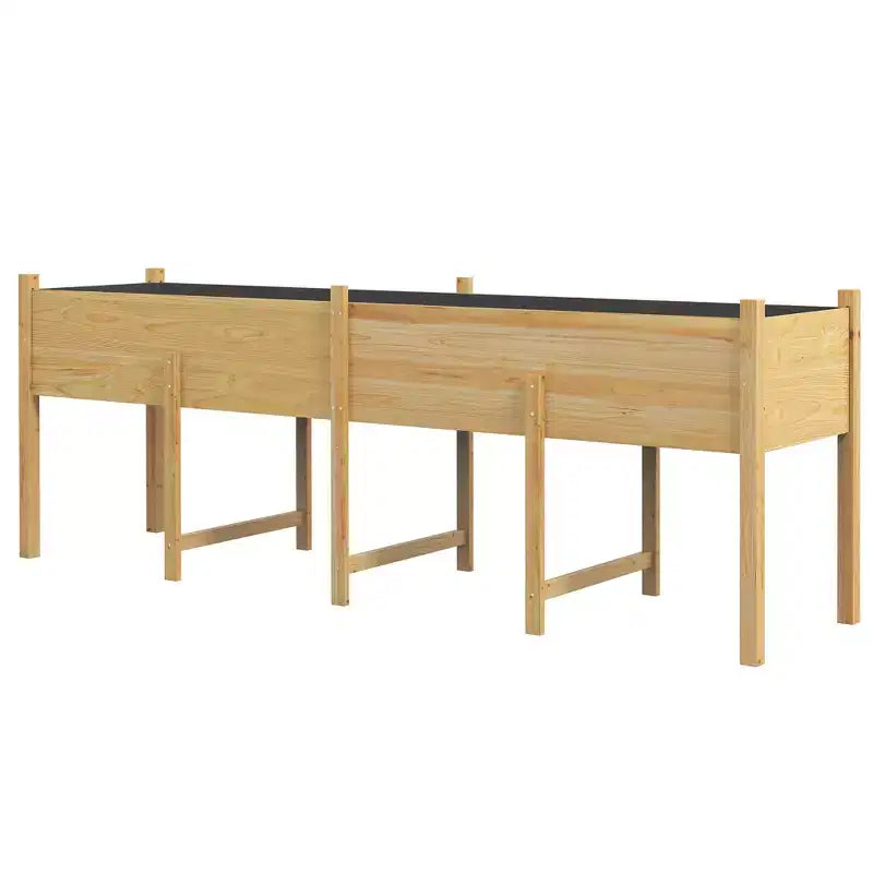 Kit de Carré Potager surélevé, Jardinière en Bois avec Pieds et Trous de Drainage Grande Capacité