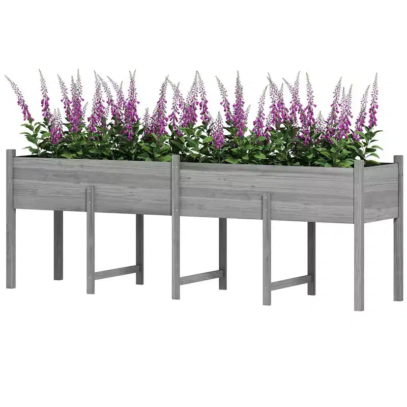 Kit de Carré Potager surélevé, Jardinière en Bois avec Pieds et Trous de Drainage Grande Capacité