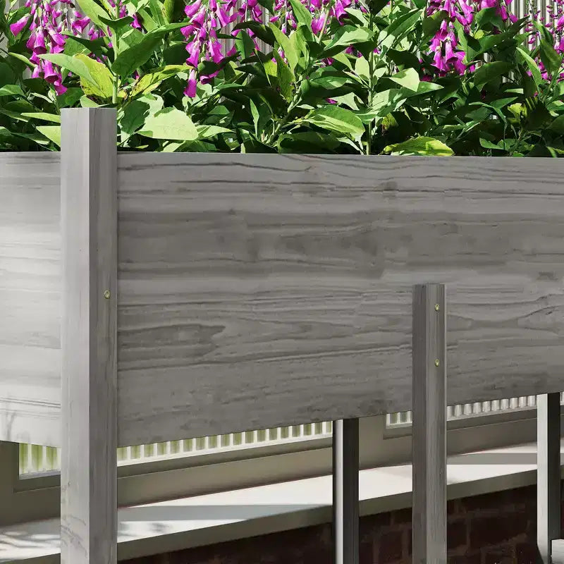 Kit de Carré Potager surélevé, Jardinière en Bois avec Pieds et Trous de Drainage Grande Capacité