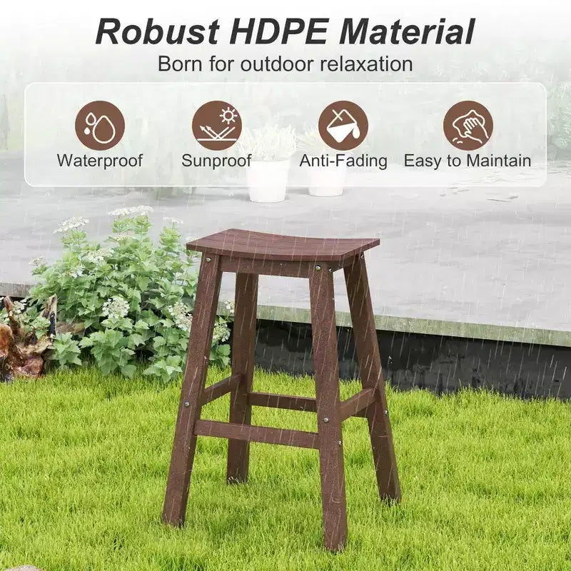 Tabouret de bar de patio avec siège incurvé et repose-pieds