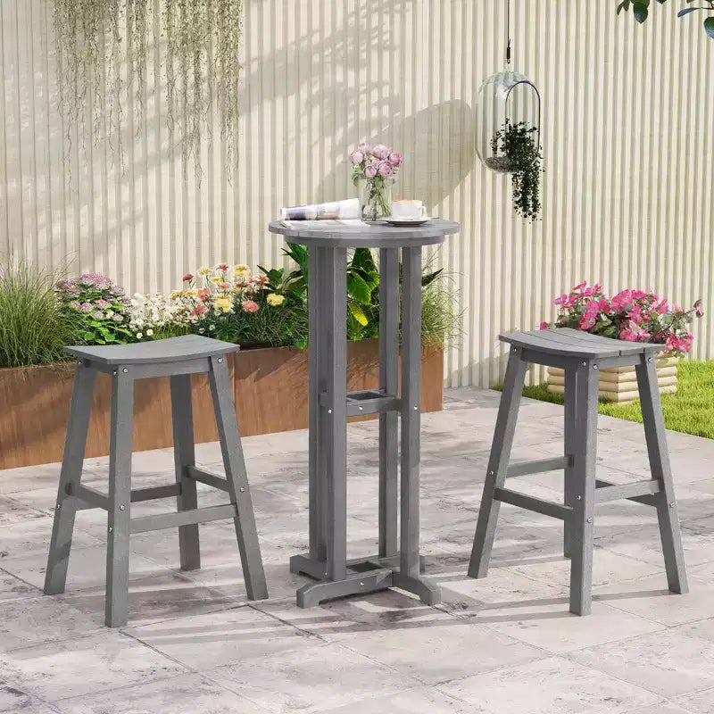 Tabouret de bar de patio avec siège incurvé et repose-pieds