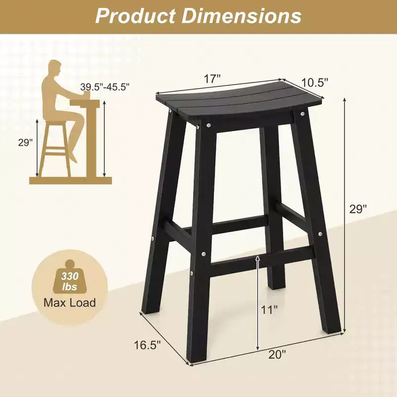 Tabouret de bar de patio avec siège incurvé et repose-pieds
