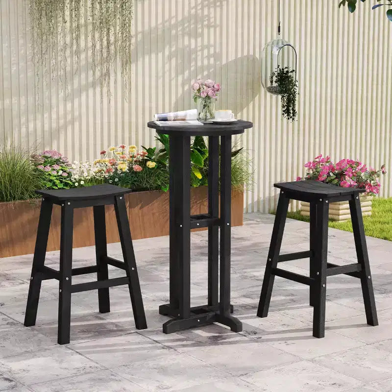 Tabouret de bar de patio avec siège incurvé et repose-pieds