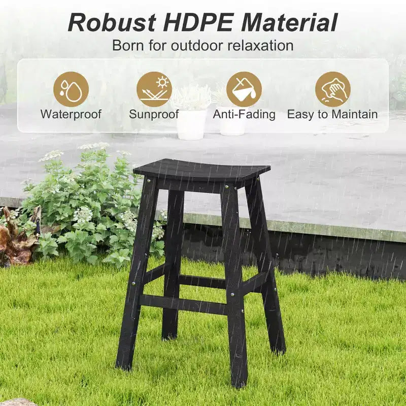 Tabouret de bar de patio avec siège incurvé et repose-pieds