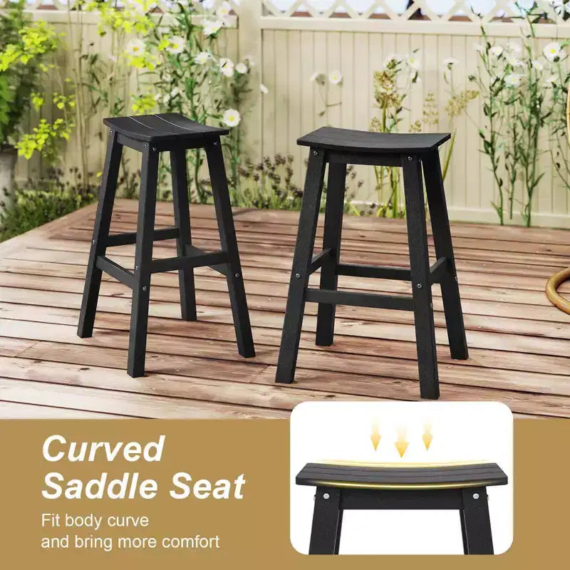 Tabouret de bar de patio avec siège incurvé et repose-pieds