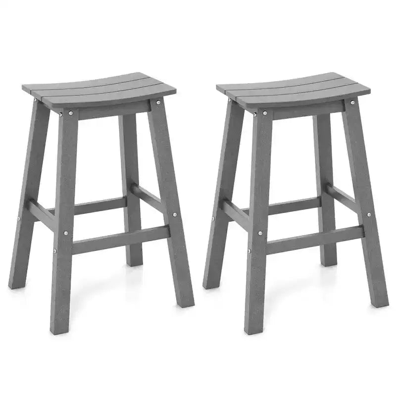 Tabouret de bar de patio avec siège incurvé et repose-pieds