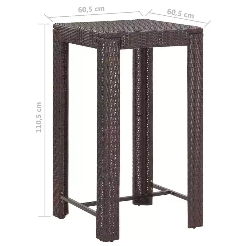 Patio Bar Tabouret de bar d'extérieur Table de bistrot en poly rotin