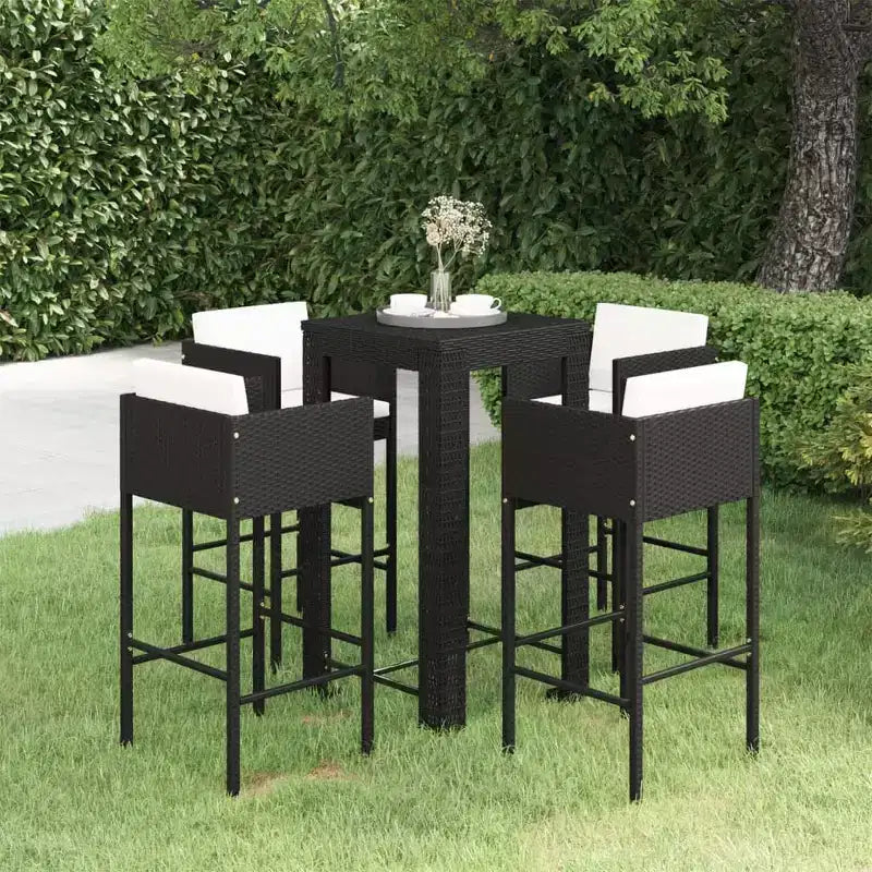 Patio Bar Tabouret de bar d'extérieur Table de bistrot en poly rotin