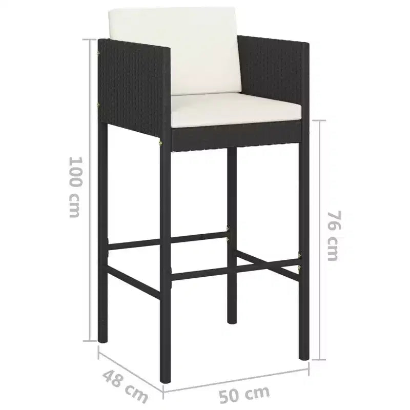 Patio Bar Tabouret de bar d'extérieur Table de bistrot en poly rotin