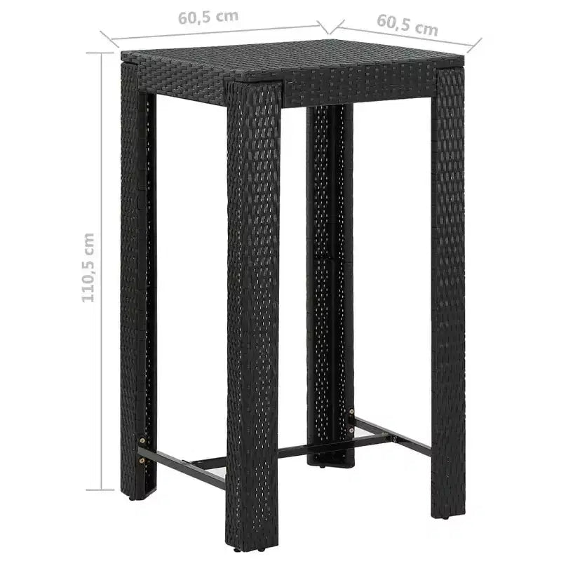 Patio Bar Tabouret de bar d'extérieur Table de bistrot en poly rotin