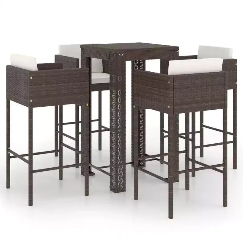 Patio Bar Tabouret de bar d'extérieur Table de bistrot en poly rotin