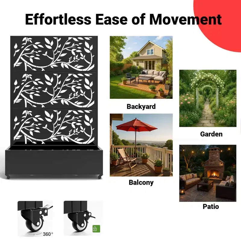 Jardinière avec brise-vue intégrée pour jardin extérieur et lit de culture surélevé