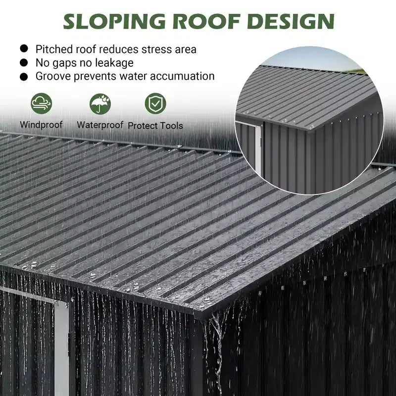 Abri de jardin avec accès latéral pratique et porte verrouillable