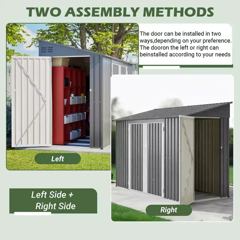 Abri de jardin avec accès latéral pratique et porte verrouillable