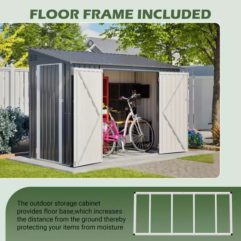 Abri de jardin avec accès latéral pratique et porte verrouillable