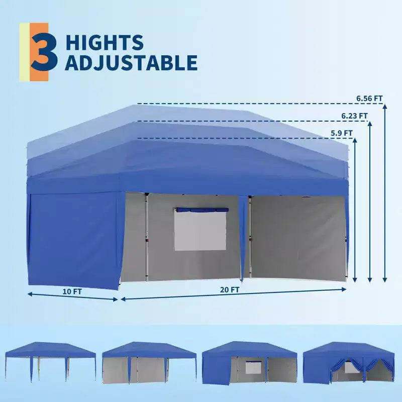 Tonnelle Pop-Up Robuste Tente Pavillon Extérieur Imperméable Murs