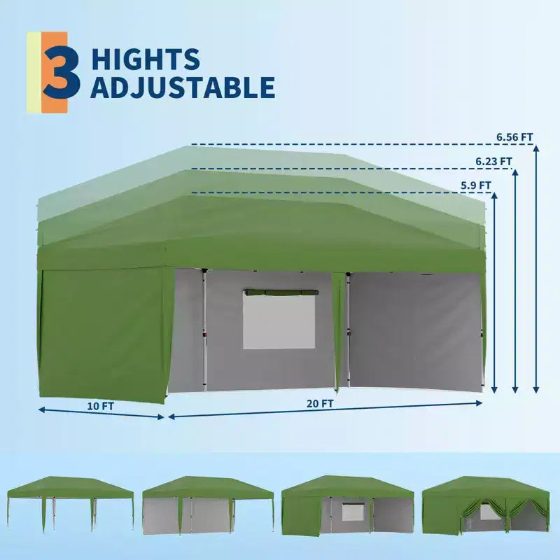 Tonnelle Pop-Up Robuste Tente Pavillon Extérieur Imperméable Murs