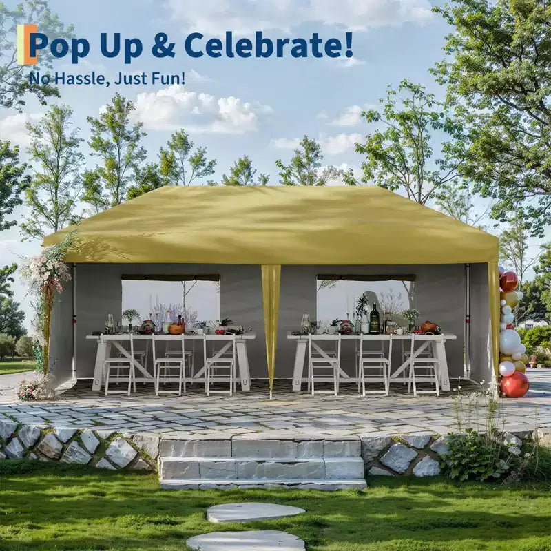 Tonnelle Pop-Up Robuste Tente Pavillon Extérieur Imperméable Murs