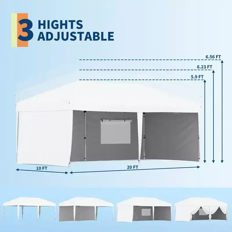 Tonnelle Pop-Up Robuste Tente Pavillon Extérieur Imperméable Murs