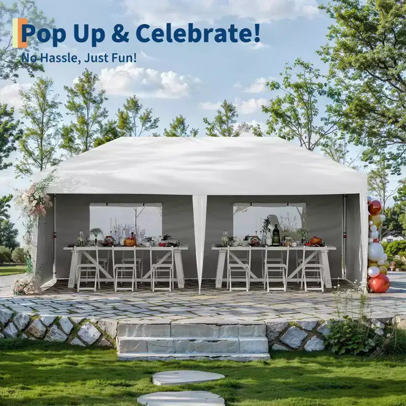 Tonnelle Pop-Up Robuste Tente Pavillon Extérieur Imperméable Murs