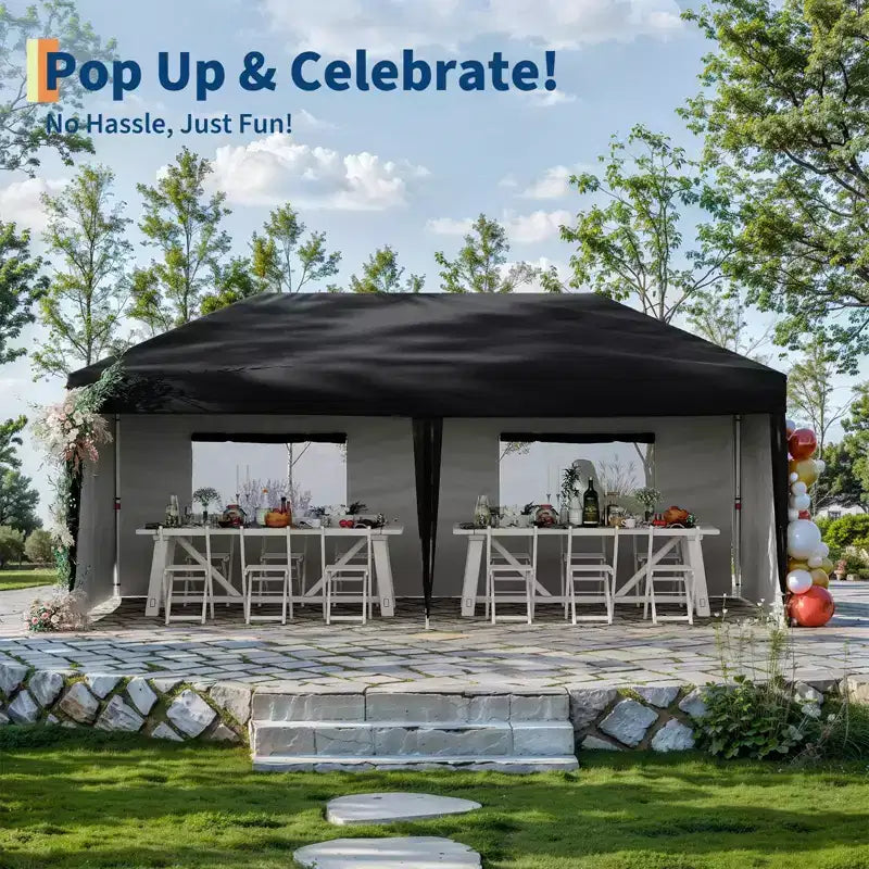 Tonnelle Pop-Up Robuste Tente Pavillon Extérieur Imperméable Murs