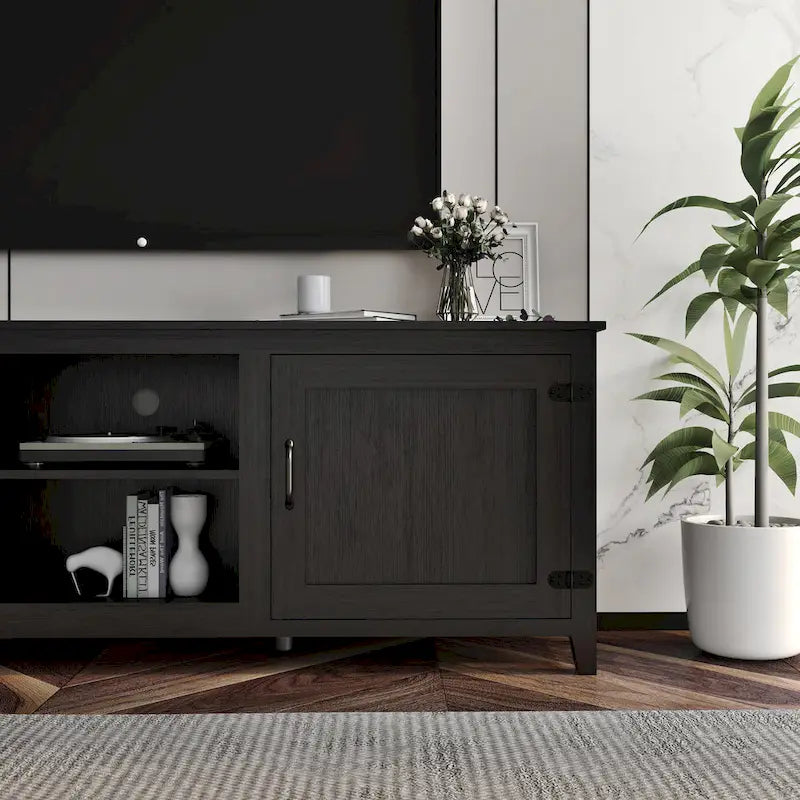 Meuble TV industriel avec 2 armoires de rangement et 4 étagères de rangement