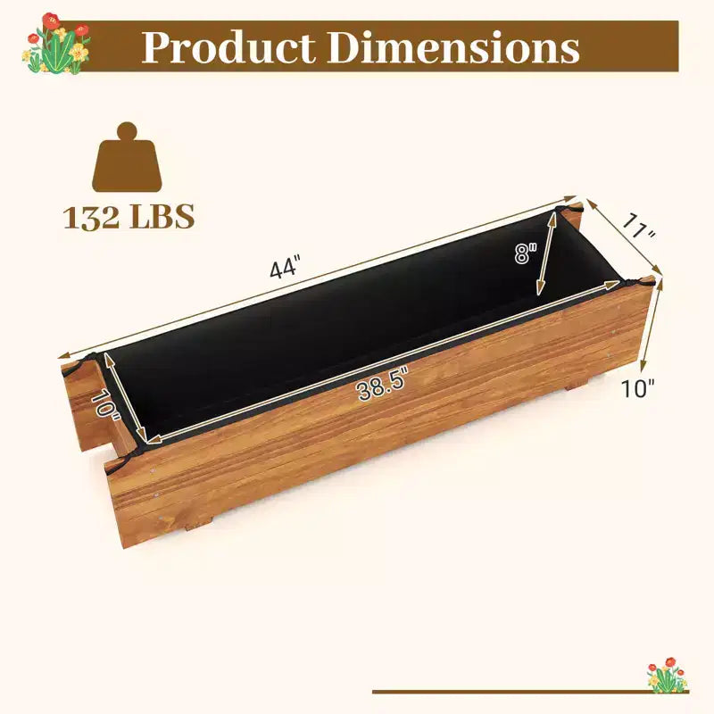 Jardinière surélevée rectangulaire en bois