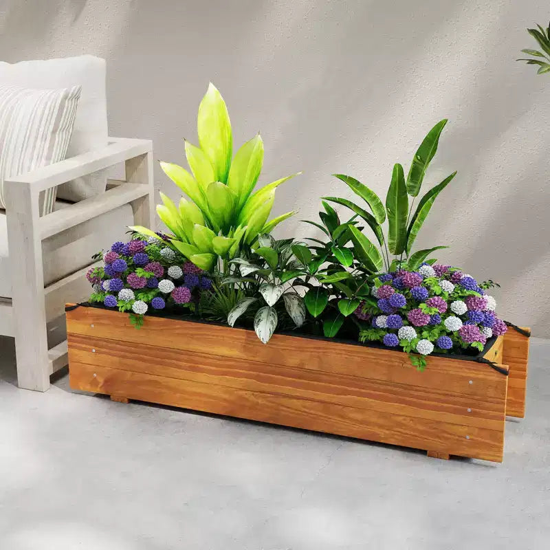 Jardinière surélevée rectangulaire en bois