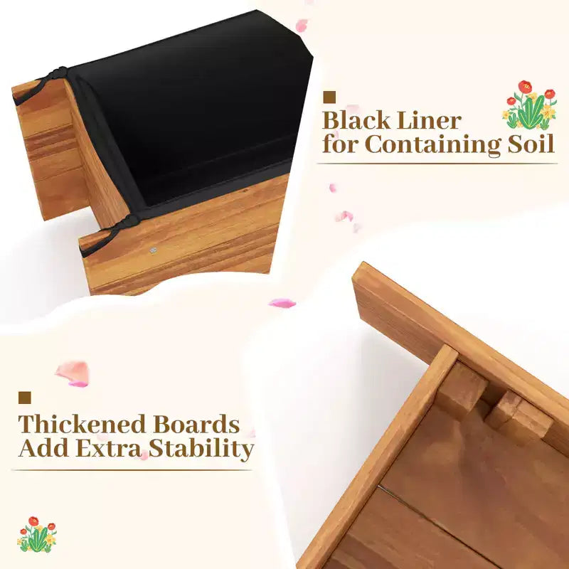 Jardinière surélevée rectangulaire en bois