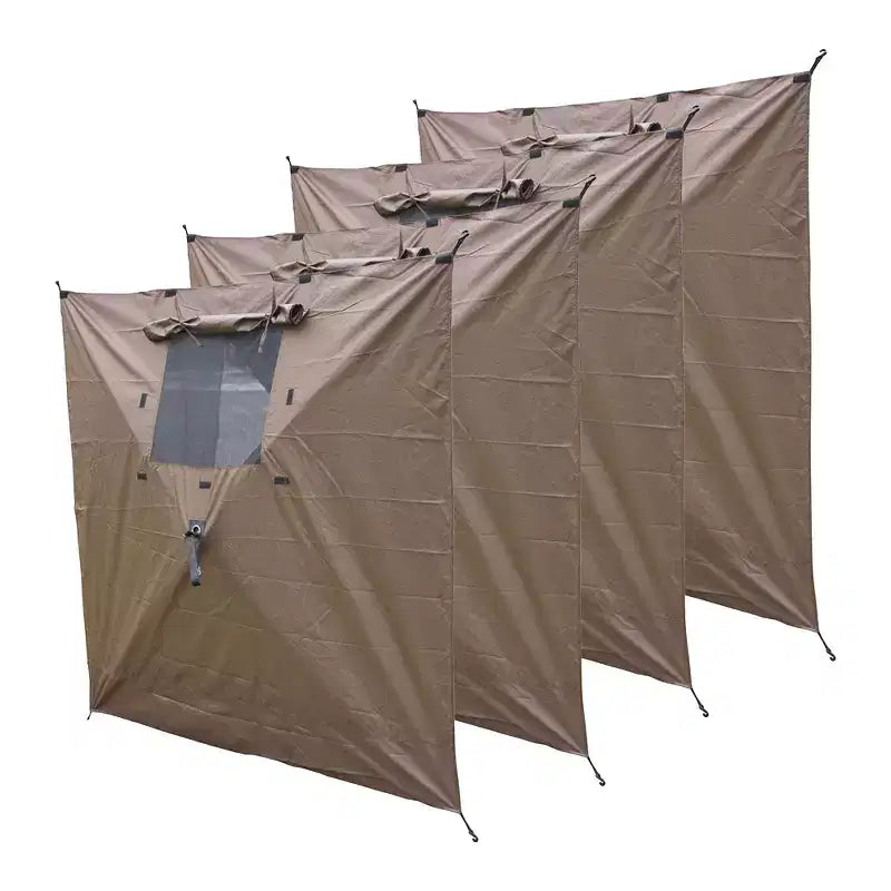 CLAM Quick-Set Wind and Sun Panel Attachment for Escape Sport Screen Shelter Canopy Tent with Carrying Bag, Accessory Only, Brown (4 Pack)