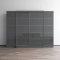 Armoire de rangement avec porte vitrée et finition mate