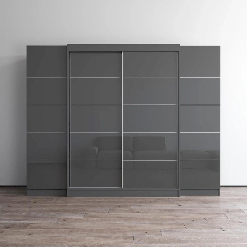 Armoire de rangement avec porte vitrée et finition mate
