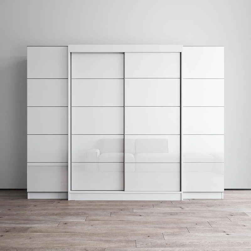 Armoire de rangement avec porte vitrée et finition mate