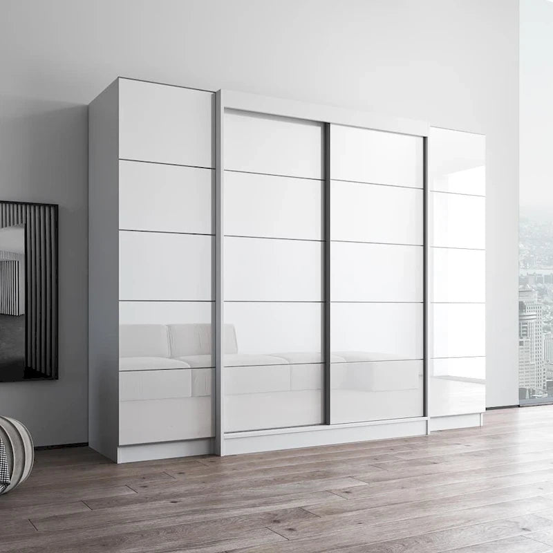 Armoire de rangement avec porte vitrée et finition mate