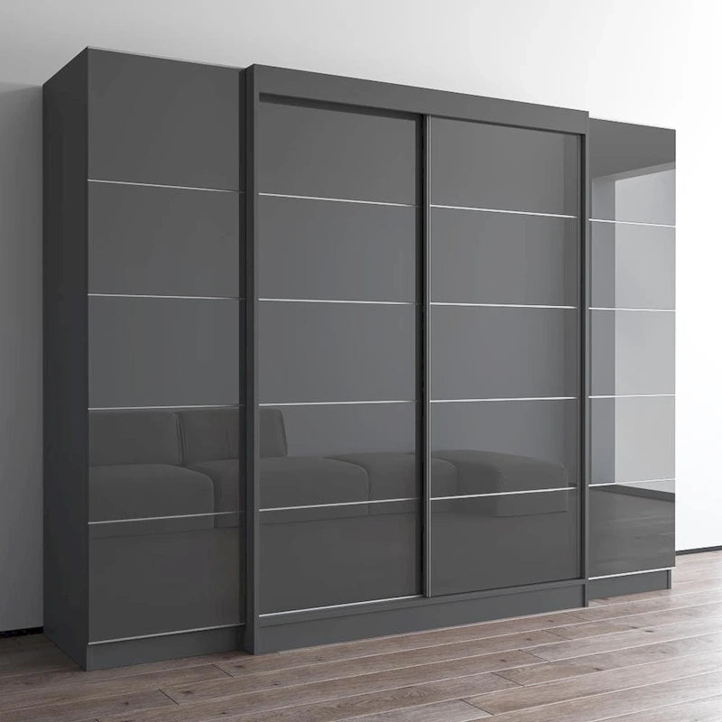 Armoire de rangement avec porte vitrée et finition mate
