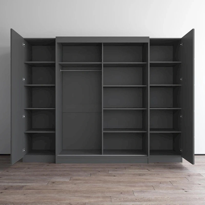 Armoire de rangement avec porte vitrée et finition mate