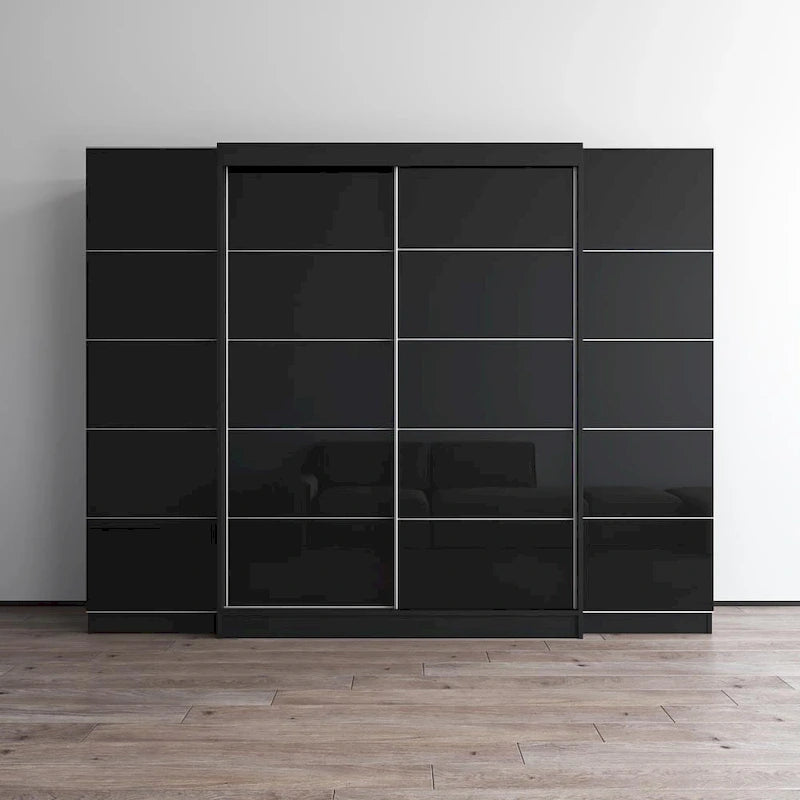 Armoire de rangement avec porte vitrée et finition mate