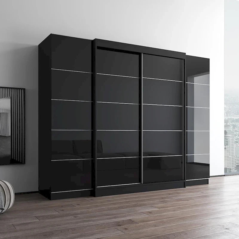 Armoire de rangement avec porte vitrée et finition mate