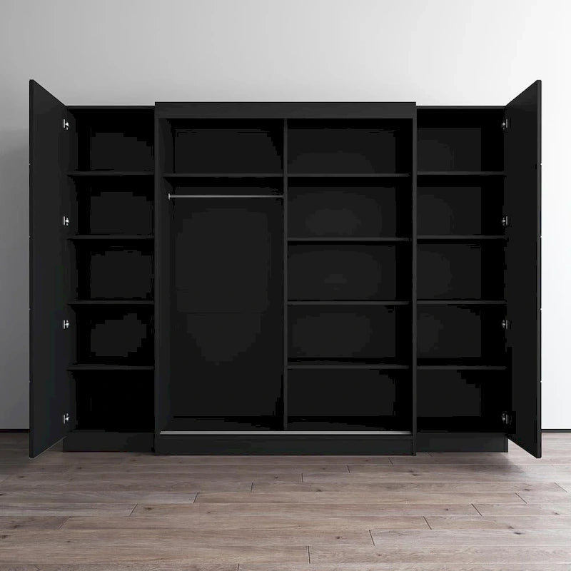 Armoire de rangement avec porte vitrée et finition mate