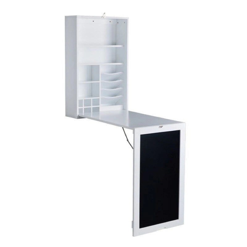 Meuble mural de bureau pliable avec tableau noir