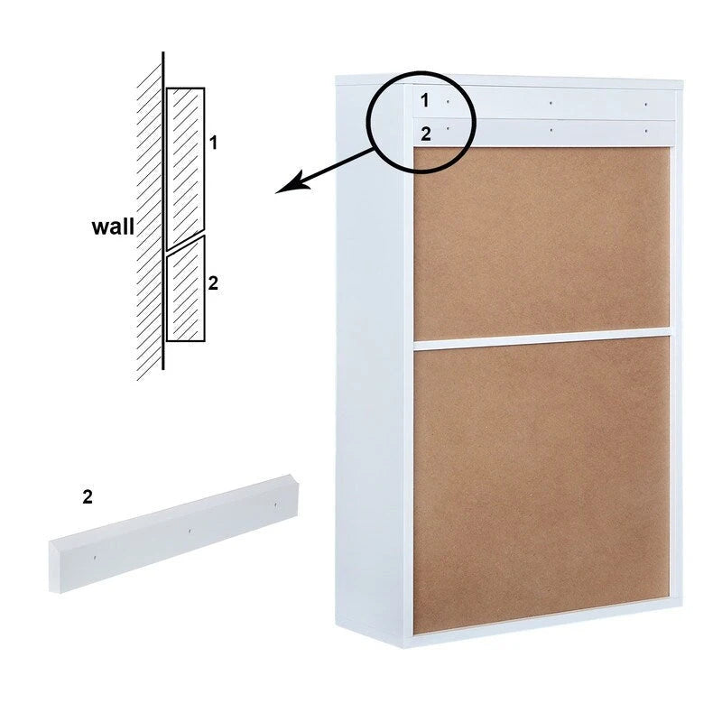 Meuble mural de bureau pliable avec tableau noir