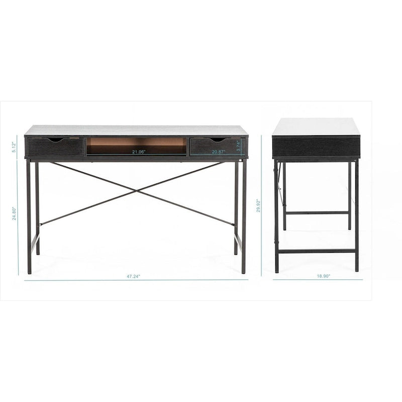 Bureau avec tiroirs, grand bureau contemporain
