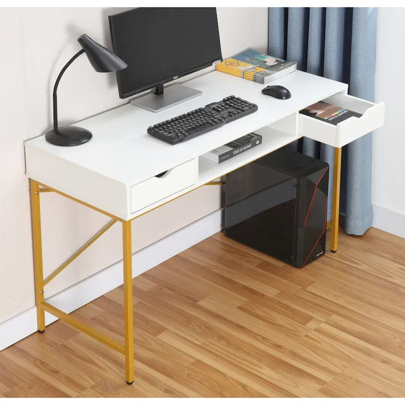 Bureau avec tiroirs, grand bureau contemporain